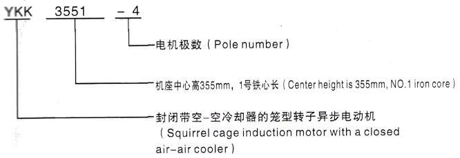 YKK系列(H355-1000)高压哈尔滨三相异步电机西安泰富西玛电机型号说明